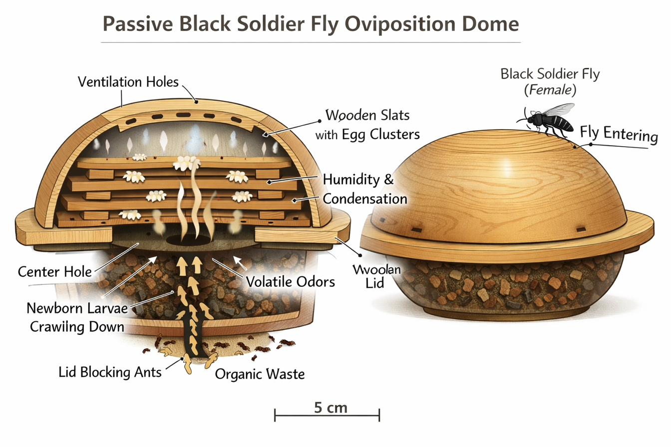 BSF oviposition dome